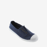 Navy leather effect tribe sneakers