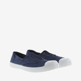 Navy leather effect tribe sneakers
