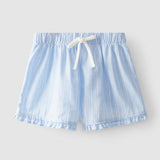 Pantalón corto pull-up azules con volante