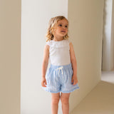 Pantalón corto pull-up azules con volante