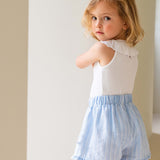 Pantalón corto pull-up azules con volante