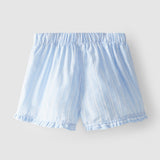 Pantalón corto pull-up azules con volante