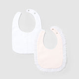 2 Delicados Baberos Bordados Rosa