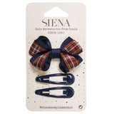 Pack lacito tartán y clips Azul