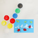 Pintura para dedos en frasco, 6 colores.