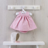 Vestido Pintitas Blancas con Capota Gris