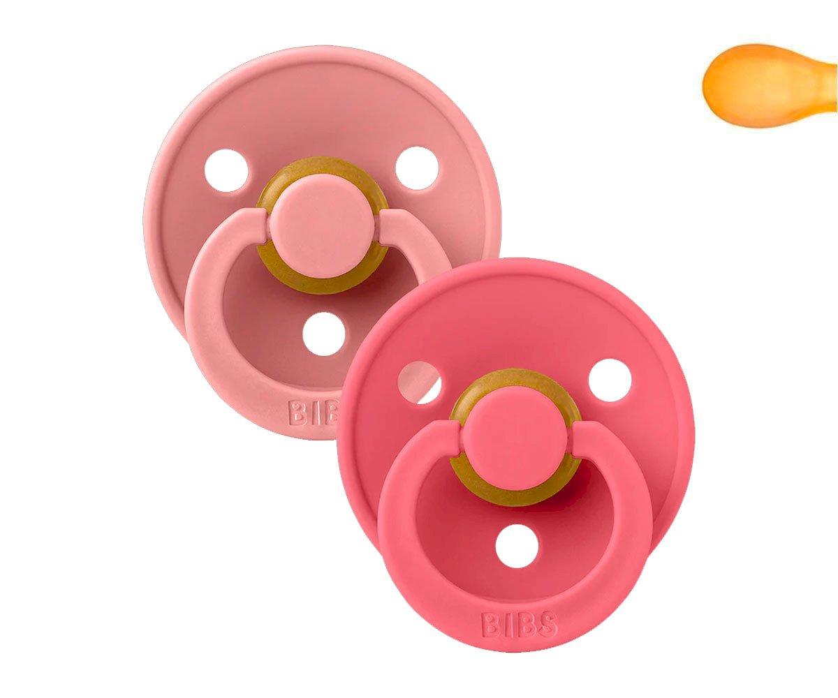 2 Chupetes BIBS Colour Simétrica Dusty Pink/Coral – balula kids