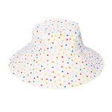 Sombrero de sol reversible con corazones arcoíris