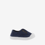 Navy leather effect tribe sneakers 