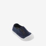 Navy leather effect tribe sneakers 