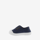 Navy leather effect tribe sneakers 