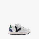 Navy leather effect tribe sneakers 