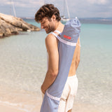 Sombrilla rayas azul Marion 180cm