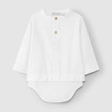 Body-camisa blanca cuello mao