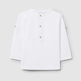 Camisa blanca cuello mao