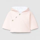Chaqueta Terciopelo Lisa Con Capucha Rosa