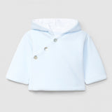 Chaqueta Terciopelo Lisa Con Capucha Azul