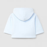 Chaqueta Terciopelo Lisa Con Capucha Azul