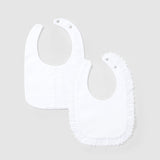2 Delicados Baberos Bordados Blancos