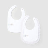 2 Delicados Baberos Bordados Blancos
