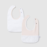 Pack dos Baberos Jacquard a Rayas Rosa