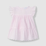 Vestido Seersucker Rayas Bordado