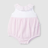 Ranita Seersucker a Rayas con Cuello Bordado