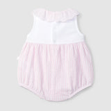 Ranita Seersucker a Rayas con Cuello Bordado