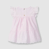Vestido Seersucker Rayas Bordado