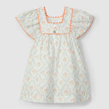 Vestido Flores con Detalle de Zigzag