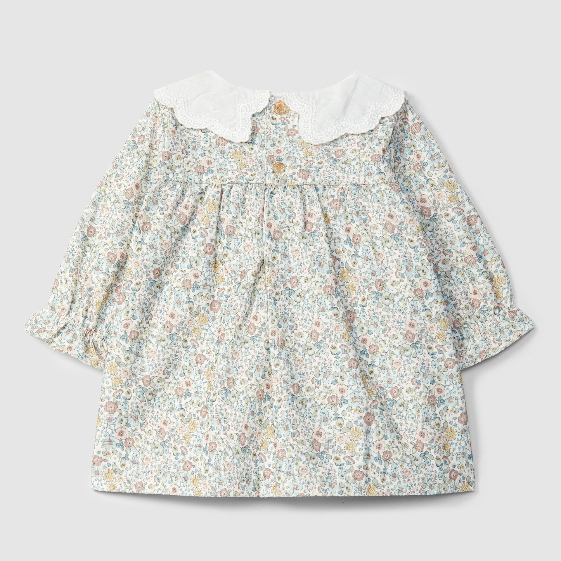 Vestido Pana Estampado Flores con Cuello