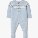 Pelele Punto Jacquard Azul Claro