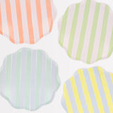 Platos Grandes Pastel con Rayas