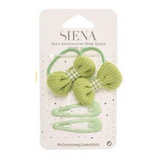 Pack 2 coleteros lazos vichy verde con 2 clips