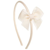 Diadema bebé con lazo crudo
