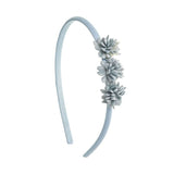 Diadema con tres florecitas azul