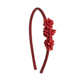 Diadema con tres florecitas rojo