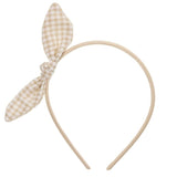 Diadema bebé con lazo vichy beige