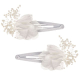 Clip flor bambula blanco