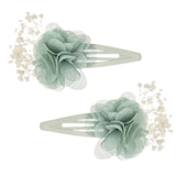 Clip flor bambula verde