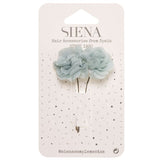 Pack 2 Flores Gasa Con Pincho verde mar