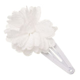 Clip con florecita de bambula blanco