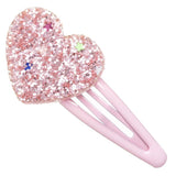 Clip corazón glitter fucsia