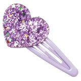 Clip corazón glitter morado