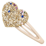 Clip corazón glitter dorado