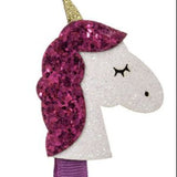 Clip unicornio glitter fucsia