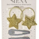 Pack Glitter coleteros y clips Gold