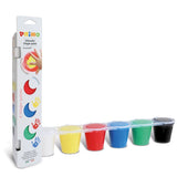 Pintura para dedos en frasco, 6 colores.