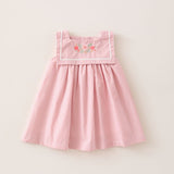 Vestido Bordado Marinero Rayitas Pink