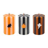 Velas de Halloween a Rayas con Figuras (x3)